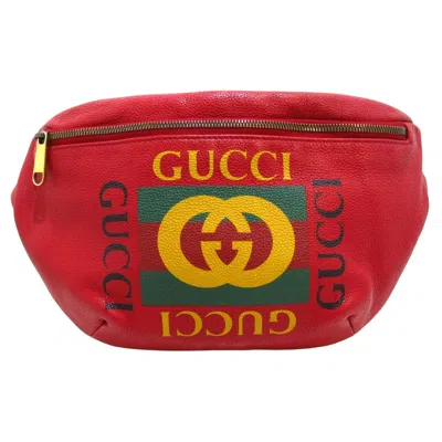Gucci Belt Bag Red Leather Clutch Bag ()