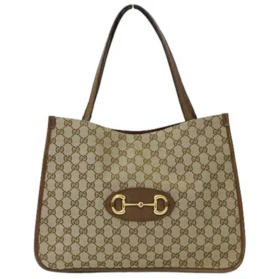 Gucci Gg Canvas Beige Canvas Tote Bag () In Brown