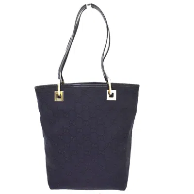 Gucci Gg Canvas Navy Canvas Tote Bag () In Blue