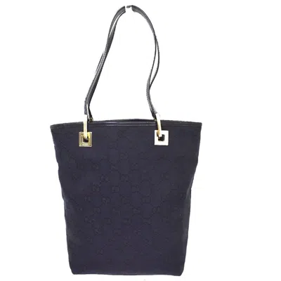 Gucci Gg Canvas Navy Canvas Tote Bag ()