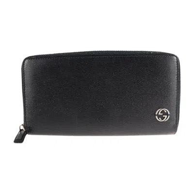 Gucci Interlocking G Black Leather Wallet  ()