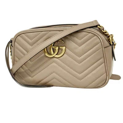 Gucci Marmont Pm Shoulder Bag Beige Leather Shopper Bag ()