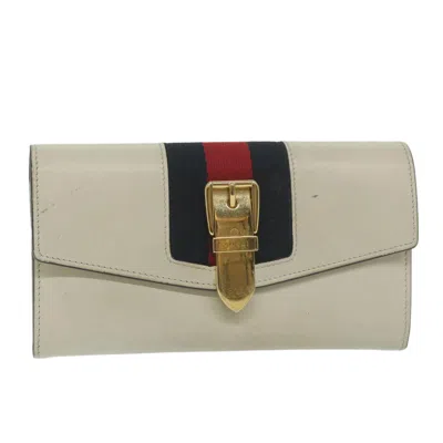 Gucci Sylvie White Leather Wallet  ()
