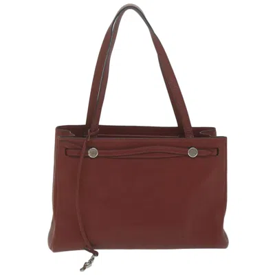 Hermes Hermès Cabana Red Leather Shoulder Bag ()