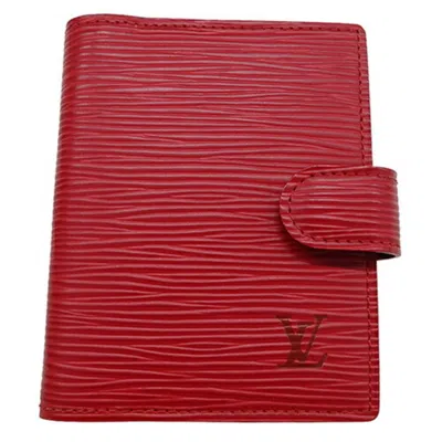Pre-owned Louis Vuitton Agenda Red Leather Wallet  ()