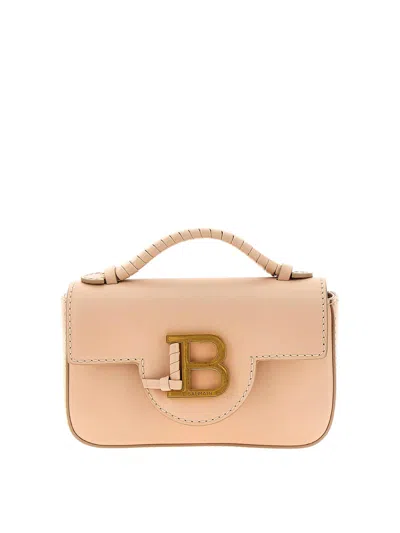 Balmain B-buzz Mini Handbag In Nude & Neutrals