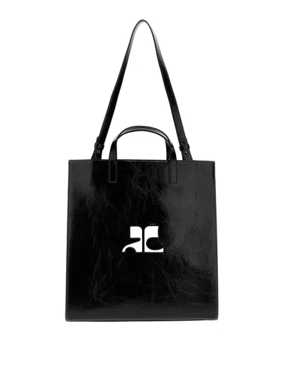 Courrèges Heritage Naplack Handbag In Black