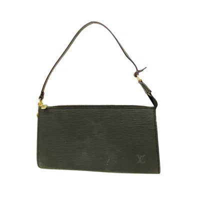 Pre-owned Louis Vuitton Pochette Accessoires Black Leather Clutch Bag ()