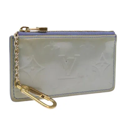 Pre-owned Louis Vuitton Pochette Clés Grey Patent Leather Wallet  ()