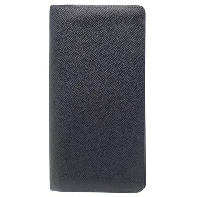Pre-owned Louis Vuitton Portefeuille Brazza Black Leather Wallet  ()
