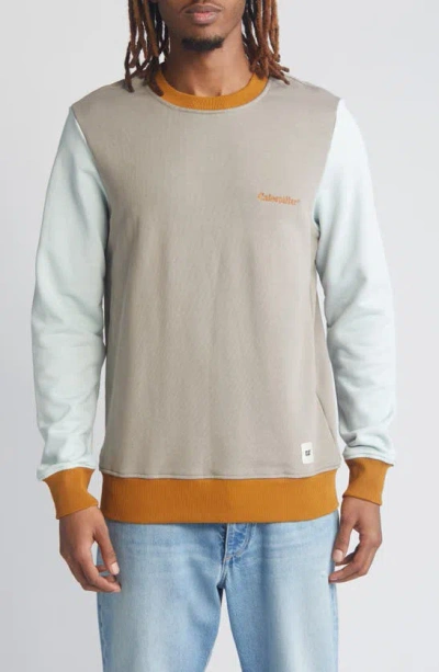 Cat Wwr Colourblock French Terry Sweatshirt In Grey Multi