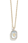 Baublebar Initial Pendant Necklace In Green-v