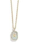 Baublebar Initial Pendant Necklace In Green-h