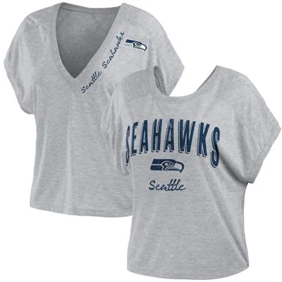 Wear By Erin Andrews Heather Gray Seattle Seahawks Reversible T-shirt