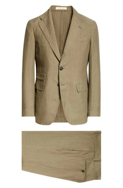 Massimo Alba Sloop Slim-fit Cotton-corduroy Suit In Neutrals