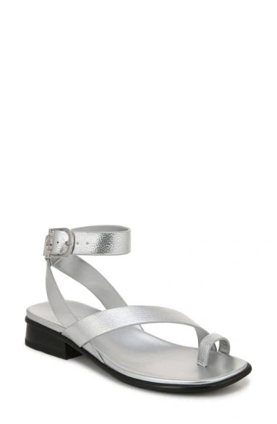 Naturalizer Birch Ankle Strap Sandals In Silver Faux Leather