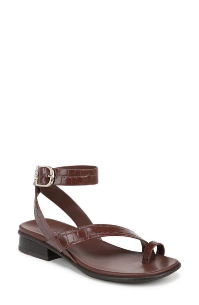Naturalizer Birch Ankle Strap Sandals In Cappuccino Croco Faux Leather
