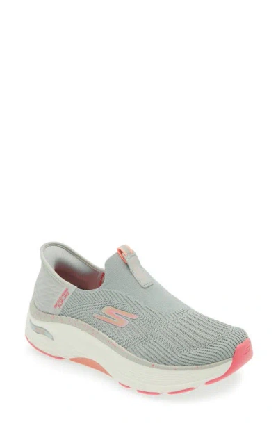Skechers Max Cushioning Arch Fit® Slip-on Sneaker In Gray/ Pink