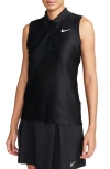 Nike Women's Victory Dri-fit Sleeveless Golf Polo In Black