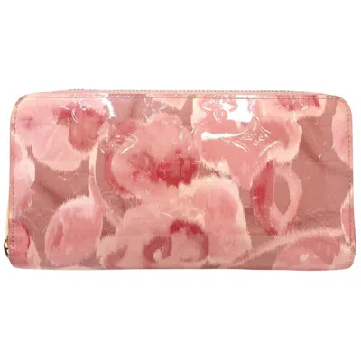 Pre-owned Louis Vuitton Zippy Wallet Pink Patent Leather Wallet  ()