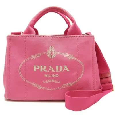 Prada Canapa Canvas Tote Bag () In Pink