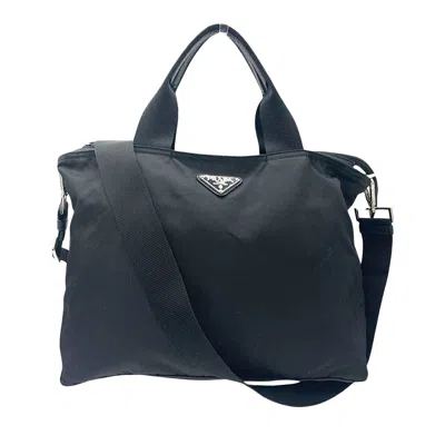 Prada Tessuto Synthetic Tote Bag () In Black