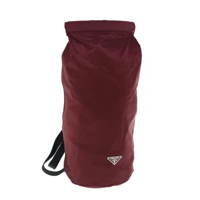 Prada Tessuto Burgundy Synthetic Shoulder Bag ()