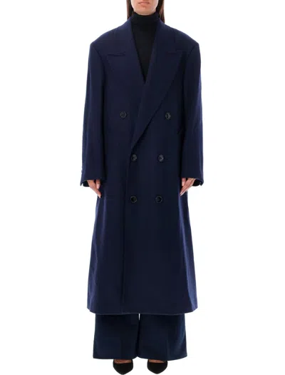 Ami Alexandre Mattiussi Double Brast Coat In Night_blue