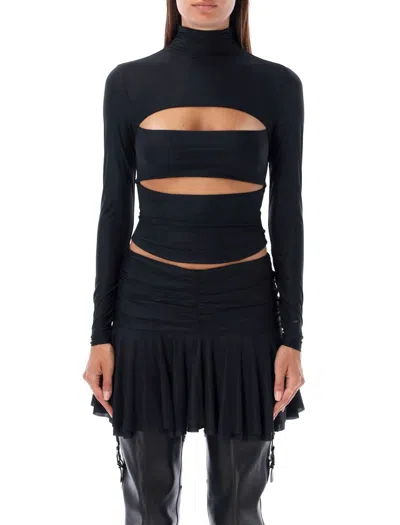 Misbhv Elena Turtleneck Long-sleeve Top In Black