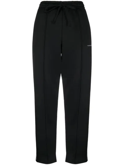 P.a.r.o.s.h . Logo-embroidered Cropped Track Pants In Nero