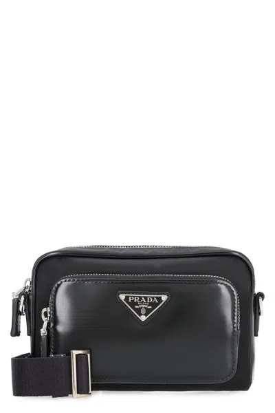 Prada Re-nylon Messenger Bag In Black