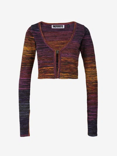 Rotate Birger Christensen Rotate Cropped Tie Dye Cardigan In Multied