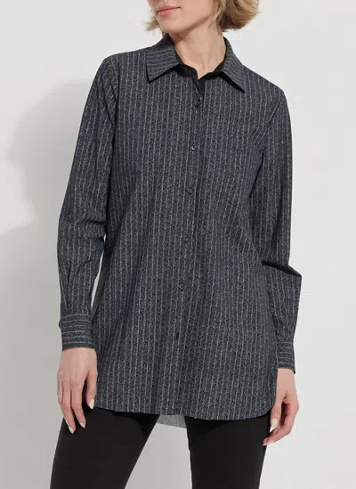 Lyssé Fashion Schiffer Contrast Printed Shirt In Charcoal In Pink