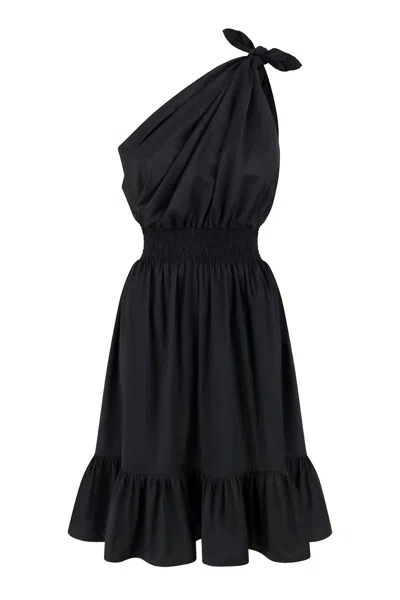 Monica Nera Demi Midi Silk Dress In Black