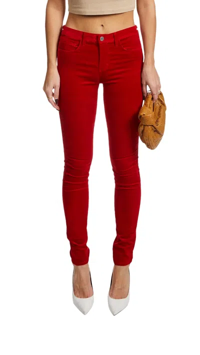 L Agence Marguerite Skinny Jeans In Cardinal In Red