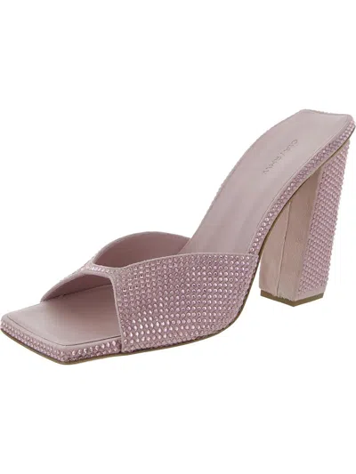 Gia/rhw Rosie 14 Strass Womens Suede Peep-toe Slide Sandals In Pink