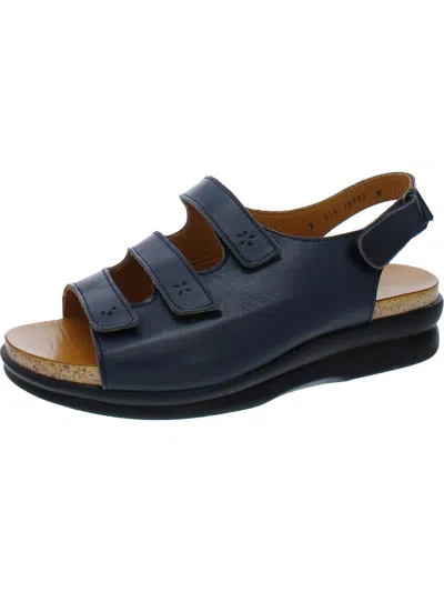 Barefoot Freedom Bonita Womens Leather Open Toe Slingback Sandals In Blue