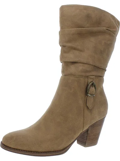 Baretraps Cheyenne Womens Faux Suede Slouchy Mid-calf Boots In Brown