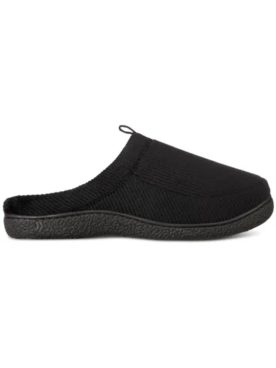 Isotoner Wallace Mens Corduroy Comfort Slide Slippers In Black