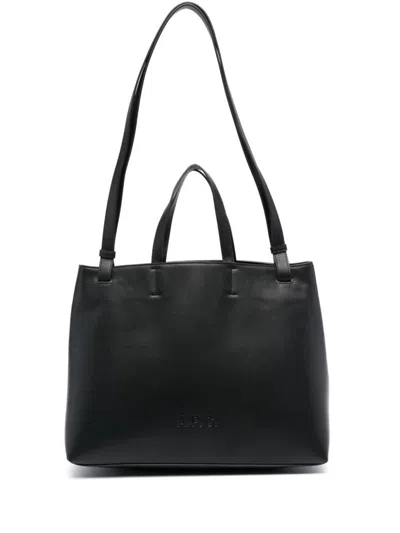 A.p.c. Cabas Market Small Bag In Black