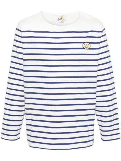 A.p.c. X Pokémon Striped Cotton Top In Blue