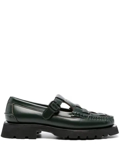 Hereu Soller Sport Leather Loafers In Green