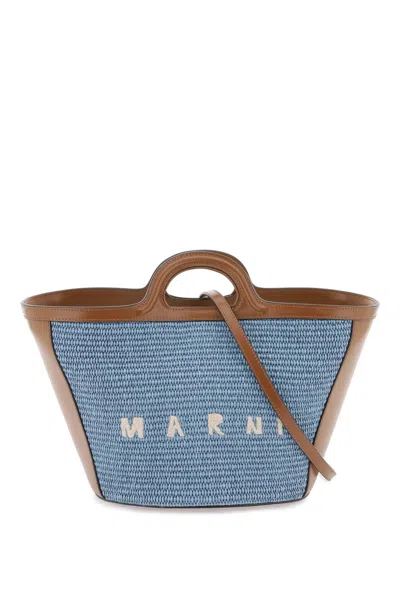 Marni Tropicalia Small Handbag In Gnawed Blue