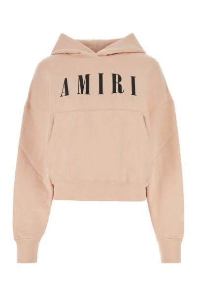 Amiri Drawstring Cotton Hooded Sweatshirt In Pink