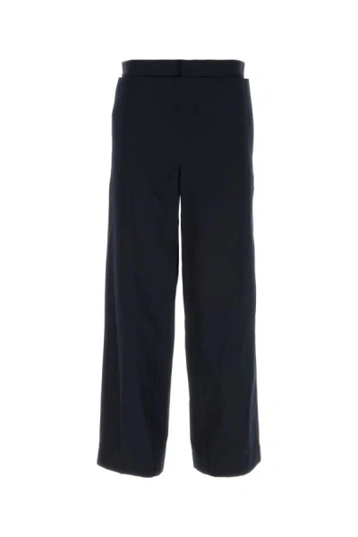 Bottega Veneta Woman Midnight Blue Cotton Cropped Cut Pant