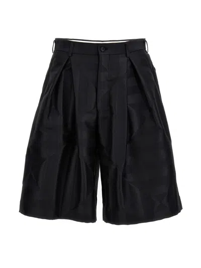 Comme Des Garçons Homme Deux Comme Des Garçons Homme Plus Double Pin Tuck Bermuda Shorts In Black