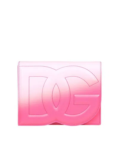 Dolce & Gabbana Leather Shoulder Bag In Pink