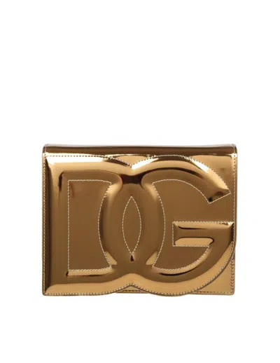 Dolce & Gabbana Dg Logo Crossbody Bag In Light Gold