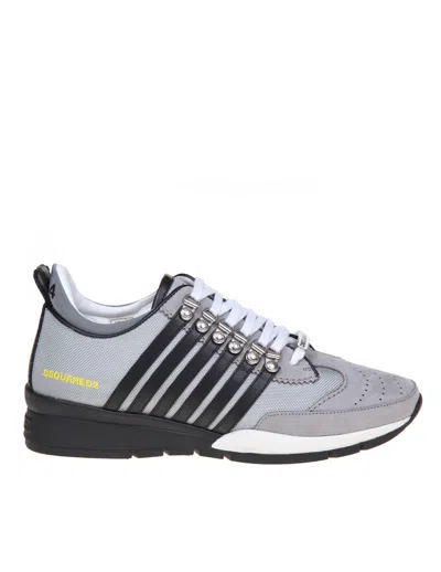 Dsquared2 Suede And Fabric Sneakers In Grey