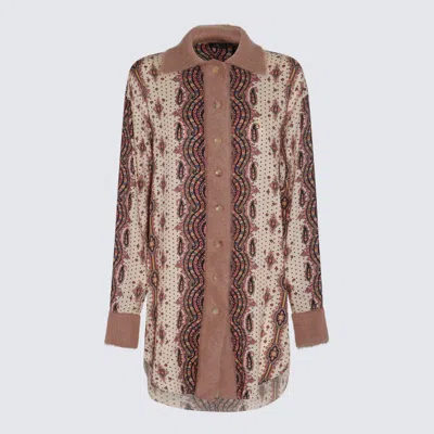 Etro Multicolor Wool And Silk Shirt In White